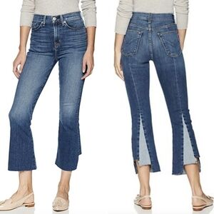 HUDSON // ltd ed holly hr crop flare bk det gusset raw hem stretch denim jeans